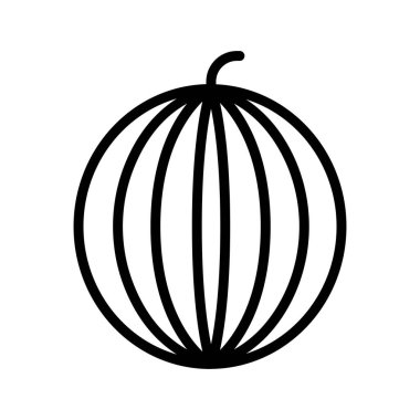 İnce çizgi şeklinde karpuz ikonu. Vektör illüstrasyon grafik tasarımı