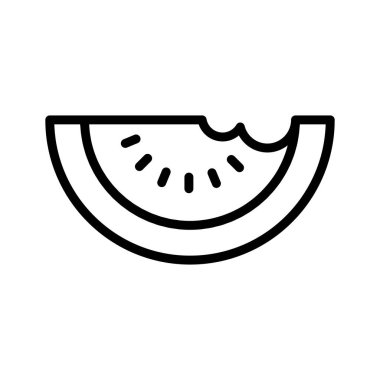 İnce çizgi şeklinde karpuz ikonu. Vektör illüstrasyon grafik tasarımı