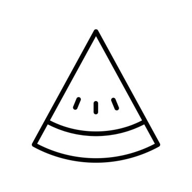 İnce çizgi şeklinde karpuz ikonu. Vektör illüstrasyon grafik tasarımı