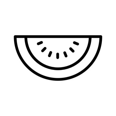 İnce çizgi şeklinde karpuz ikonu. Vektör illüstrasyon grafik tasarımı
