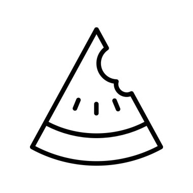 İnce çizgi şeklinde karpuz ikonu. Vektör illüstrasyon grafik tasarımı