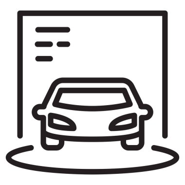 İnce çizgili akıllı araba ikonu. Vektör illüstrasyon grafik tasarımı