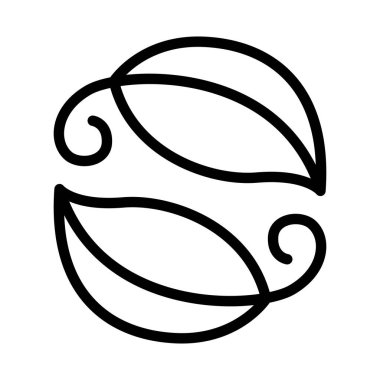 İnce çizgi şeklinde sonbahar ikonu. Vektör illüstrasyon grafik tasarımı