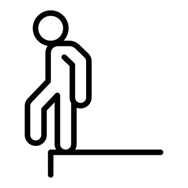 İnce çizgi şeklinde intihar ikonu. Vektör illüstrasyon grafik tasarımı