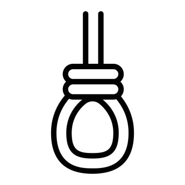 İnce çizgi şeklinde intihar ikonu. Vektör illüstrasyon grafik tasarımı