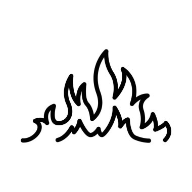 İnce çizgi şeklinde ateş ikonu. Vektör illüstrasyon grafik tasarımı