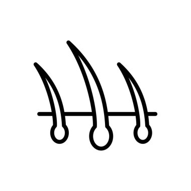 İnce çizgi şeklinde saç temizleme ikonu. Vektör illüstrasyon grafik tasarımı