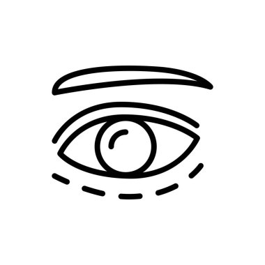 İnce çizgi şeklinde bir göz ameliyatı ikonu. Vektör illüstrasyon grafik tasarımı