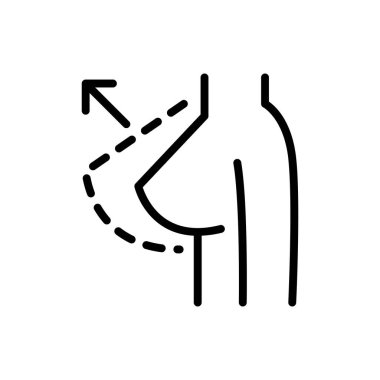 Göğüs büyütme ikonu ince çizgi şeklinde. Vektör illüstrasyon grafik tasarımı