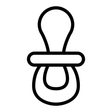 Emzik simgesi ince çizgi şeklinde. Vektör illüstrasyon grafik tasarımı