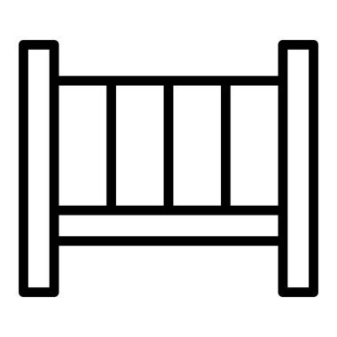 İnce çizgi şeklinde beşik simgesi. Vektör illüstrasyon grafik tasarımı