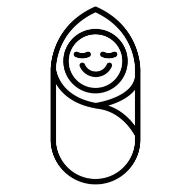 İnce çizgi şeklinde bir bebek ikonu. Vektör illüstrasyon grafik tasarımı