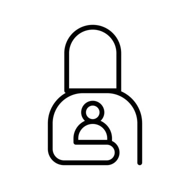 İnce çizgi şeklinde emzirme ikonu. Vektör illüstrasyon grafik tasarımı