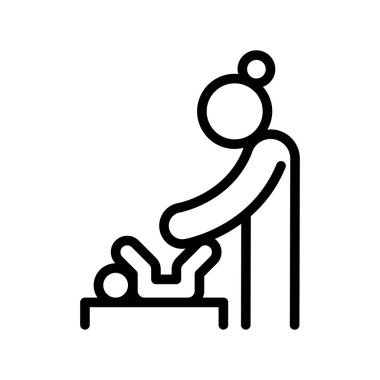 İnce çizgi şeklinde emzirme ikonu. Vektör illüstrasyon grafik tasarımı