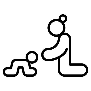 İnce çizgi şeklinde emzirme ikonu. Vektör illüstrasyon grafik tasarımı