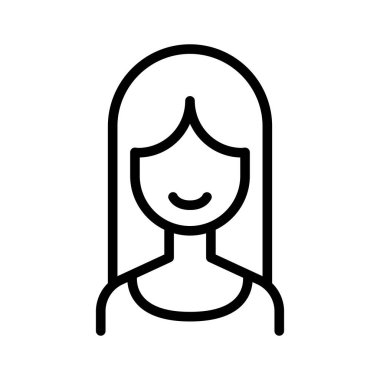 İnce çizgili kadın ikonu. Vektör illüstrasyon grafik tasarımı