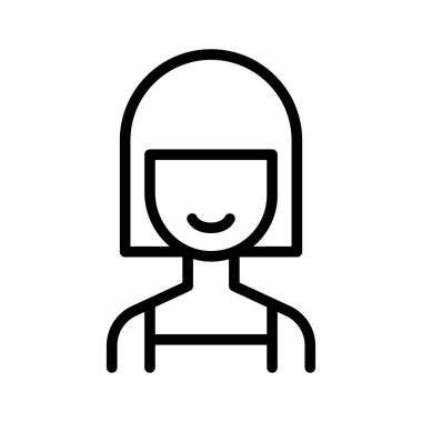 İnce çizgili kadın ikonu. Vektör illüstrasyon grafik tasarımı