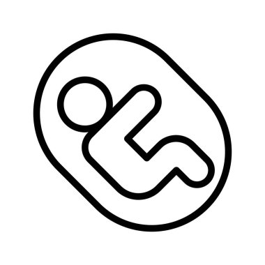 Hamilelik ikonu ince çizgi şeklinde. Vektör illüstrasyon grafik tasarımı