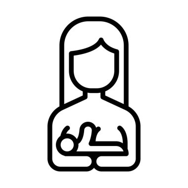 İnce çizgi şeklinde emzirme ikonu. Vektör illüstrasyon grafik tasarımı