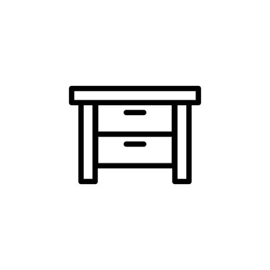 İnce çizgi şeklinde çekmece simgesi. Vektör illüstrasyon grafik tasarımı