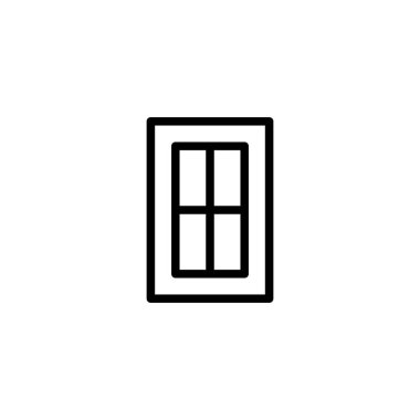 İnce çizgi biçiminde pencere simgesi. Vektör illüstrasyon grafik tasarımı