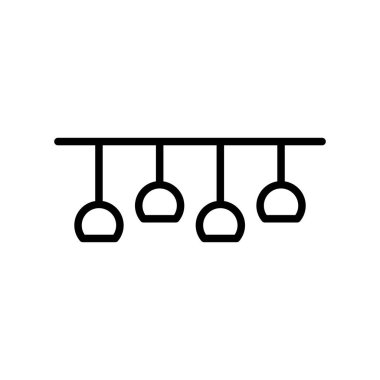 Tavan lambası ikonu ince çizgi şeklinde. Vektör illüstrasyon grafik tasarımı
