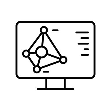 İnce çizgi biçiminde veri analiz simgesi. Vektör illüstrasyon grafik tasarımı
