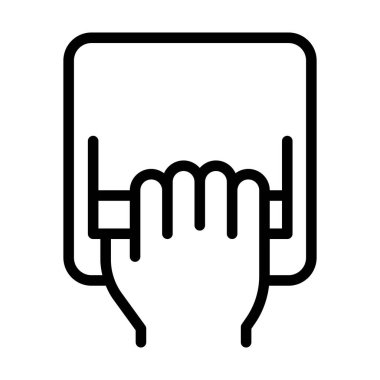 Devre kesici simgesi ince çizgi şeklinde. Vektör illüstrasyon grafik tasarımı