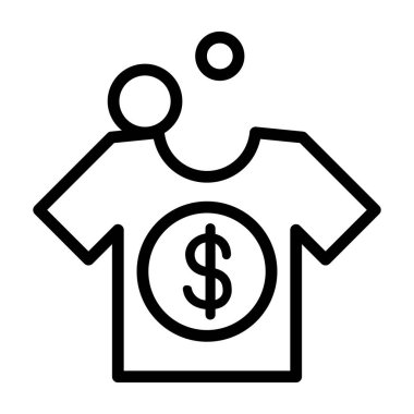 İnce çizgi şeklinde kıyafet ikonu satın almak. Vektör illüstrasyon grafik tasarımı