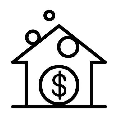 Gayrimenkul yatırım ikonu. Vektör illüstrasyon grafik tasarımı