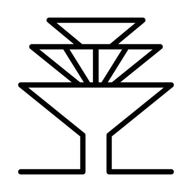 İnce çizgi şeklinde bir ağaç simgesi. Vektör illüstrasyon grafik tasarımı