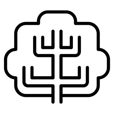 İnce çizgi şeklinde bir ağaç simgesi. Vektör illüstrasyon grafik tasarımı