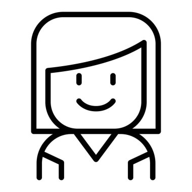 İnce çizgi şeklinde bir öğrenci simgesi. Vektör illüstrasyon grafik tasarımı