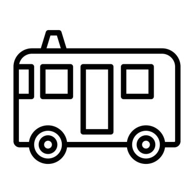 Okul servisi ikonu ince çizgi şeklinde. Vektör illüstrasyon grafik tasarımı