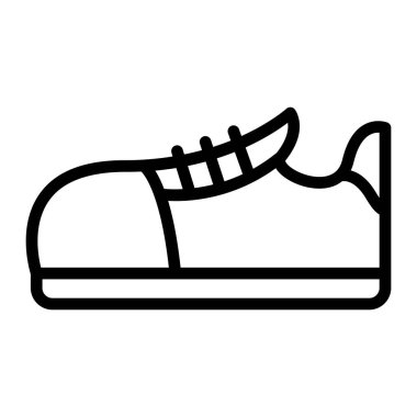 Ayakkabı simgesi ince çizgi şeklinde. Vektör illüstrasyon grafik tasarımı