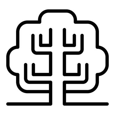 İnce çizgi şeklinde bir ağaç simgesi. Vektör illüstrasyon grafik tasarımı