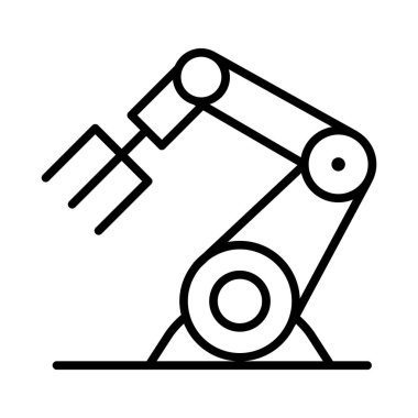 İnce çizgi şeklinde robot kol ikonu. Vektör illüstrasyon grafik tasarımı