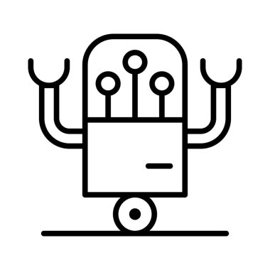 İnce çizgi şeklinde robot ikonu. Vektör illüstrasyon grafik tasarımı