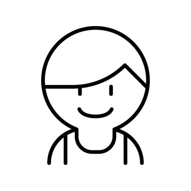 İnce çizgi şeklinde bir erkek simgesi. Vektör illüstrasyon grafik tasarımı