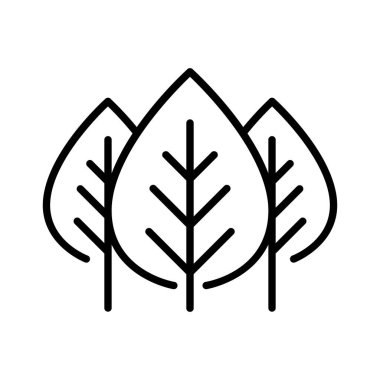 İnce çizgi şeklinde bir ağaç simgesi. Vektör illüstrasyon grafik tasarımı