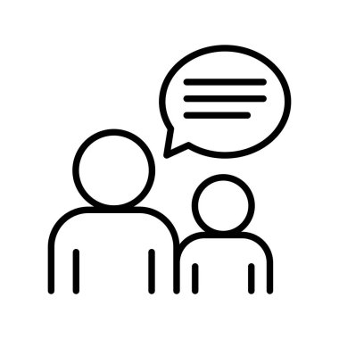 İnce çizgi şeklinde tartışma simgesi. Vektör illüstrasyon grafik tasarımı