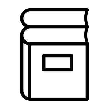 İnce çizgi şeklinde ders kitabı simgesi. Vektör illüstrasyon grafik tasarımı