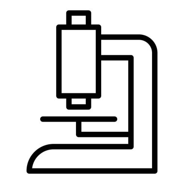 İnce çizgi şeklinde mikroskop simgesi. Vektör illüstrasyon grafik tasarımı