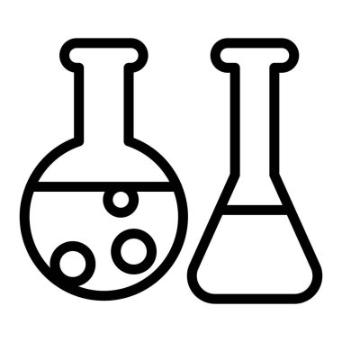İnce çizgi şeklinde bir kimya ikonu. Vektör illüstrasyon grafik tasarımı