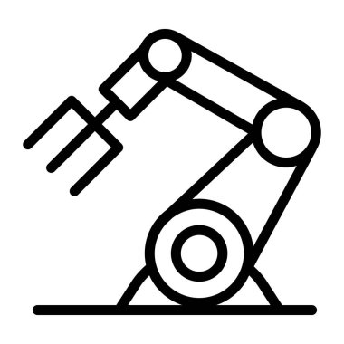 İnce çizgi şeklinde robot kol ikonu. Vektör illüstrasyon grafik tasarımı