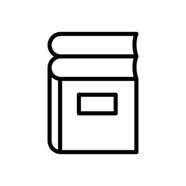 İnce çizgi şeklinde bir kitap ikonu. Vektör illüstrasyon grafik tasarımı