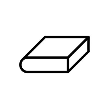 İnce çizgi şeklinde bir kitap ikonu. Vektör illüstrasyon grafik tasarımı