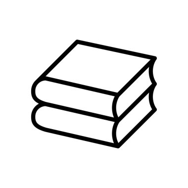 İnce çizgi şeklinde bir kitap ikonu. Vektör illüstrasyon grafik tasarımı