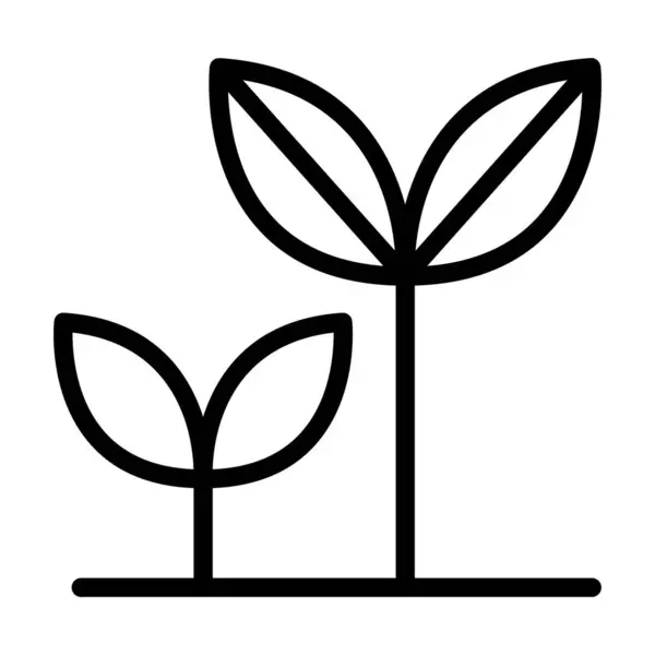 İnce çizgi şeklinde botanik ikonu. Vektör illüstrasyon grafik tasarımı