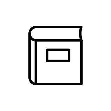 İnce çizgi şeklinde bir kitap ikonu. Vektör illüstrasyon grafik tasarımı